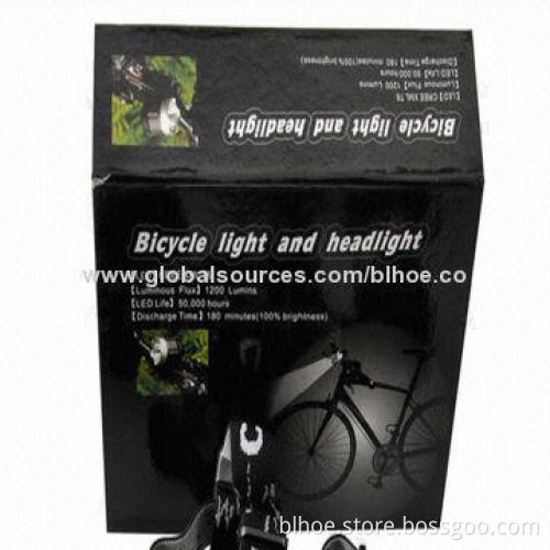 Bike front light, made of aluminum-alloy, available in black